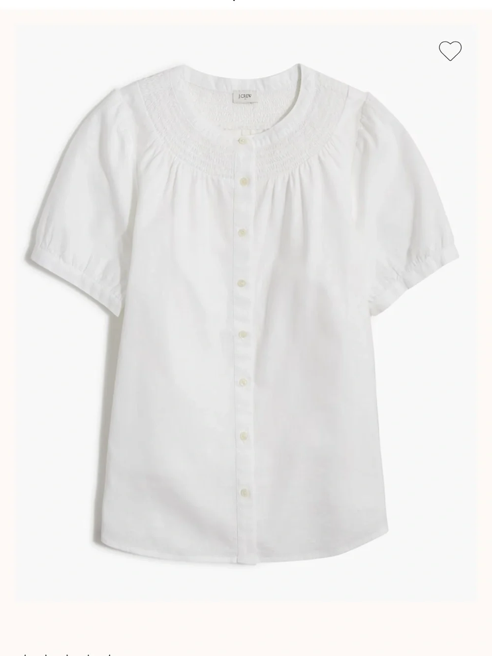 J. Crew Linen-blend short-sleeve smock neck top